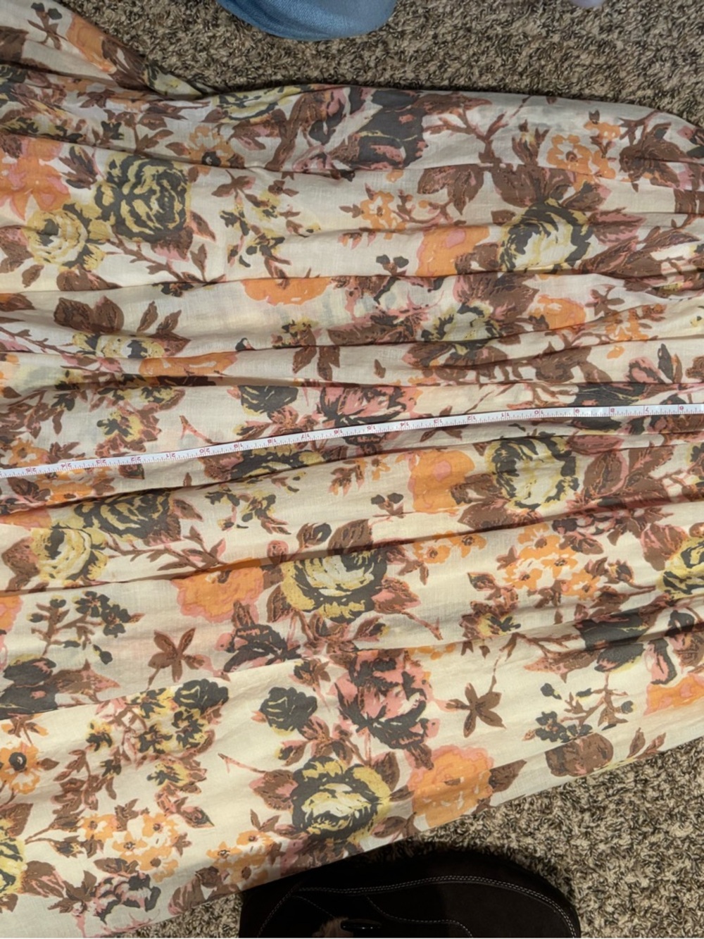 Free People Cream Maxi Dress with Orange, Brown and Yellow Floral Print - Picture 15 of 16